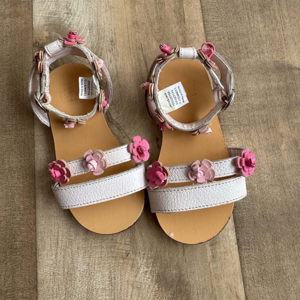 Janie and Jack Pink Floral Kids Sandals
